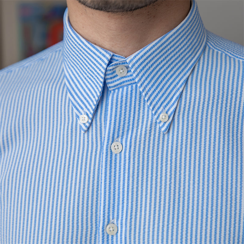 Thin Striped Long-sleeved Shirt For Casual Commuting