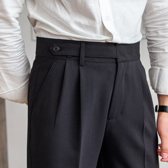 Thin High-waisted Straight-leg Pants With A Casual Drape